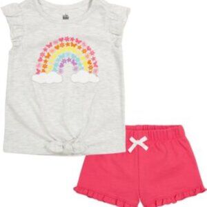 Kids headquarters girls pretty top & shorts 2-pc set retail $38